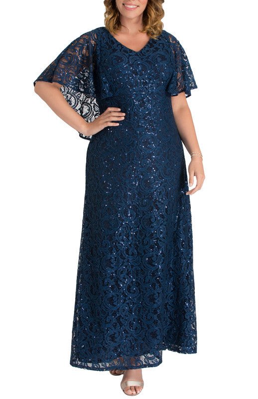 Celestial Cape Sleeve Gown - Plus - DressbarnMaxi Dresses