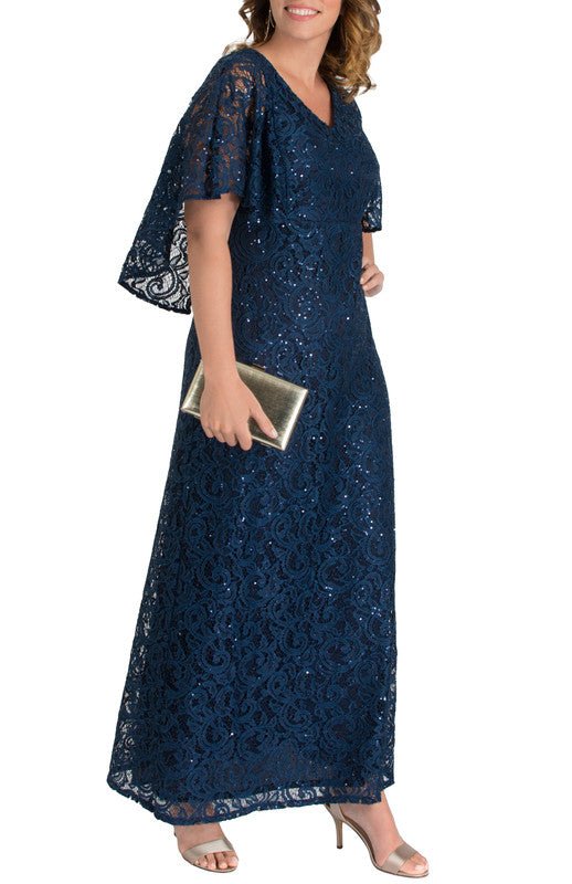 Celestial Cape Sleeve Gown - Plus - DressbarnMaxi Dresses