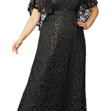 Celestial Cape Sleeve Gown - Plus - DressbarnMaxi Dresses