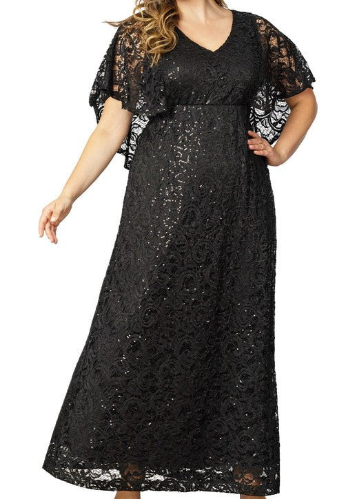 Celestial Cape Sleeve Gown - Plus - DressbarnMaxi Dresses