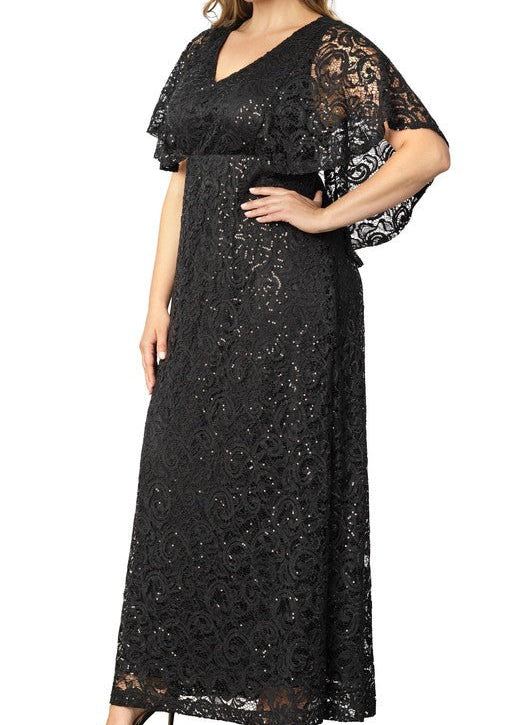 Celestial Cape Sleeve Gown - Plus - DressbarnMaxi Dresses