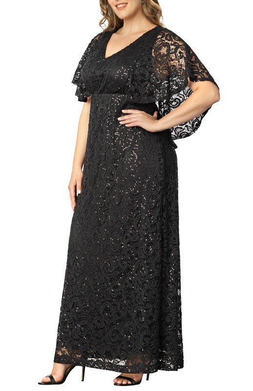 Celestial Cape Sleeve Gown - Plus - DressbarnMaxi Dresses