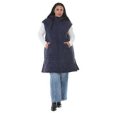 Plus Size Hooded Quilted Longline Puffer Vest