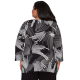 Alfred Dunner Geometric Sharkbite Hem Top with Necklace - Plus