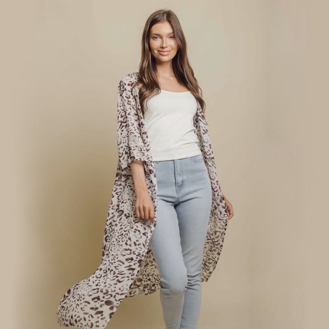 Cheetah Kimono - Plus - DressbarnShirts & Blouses