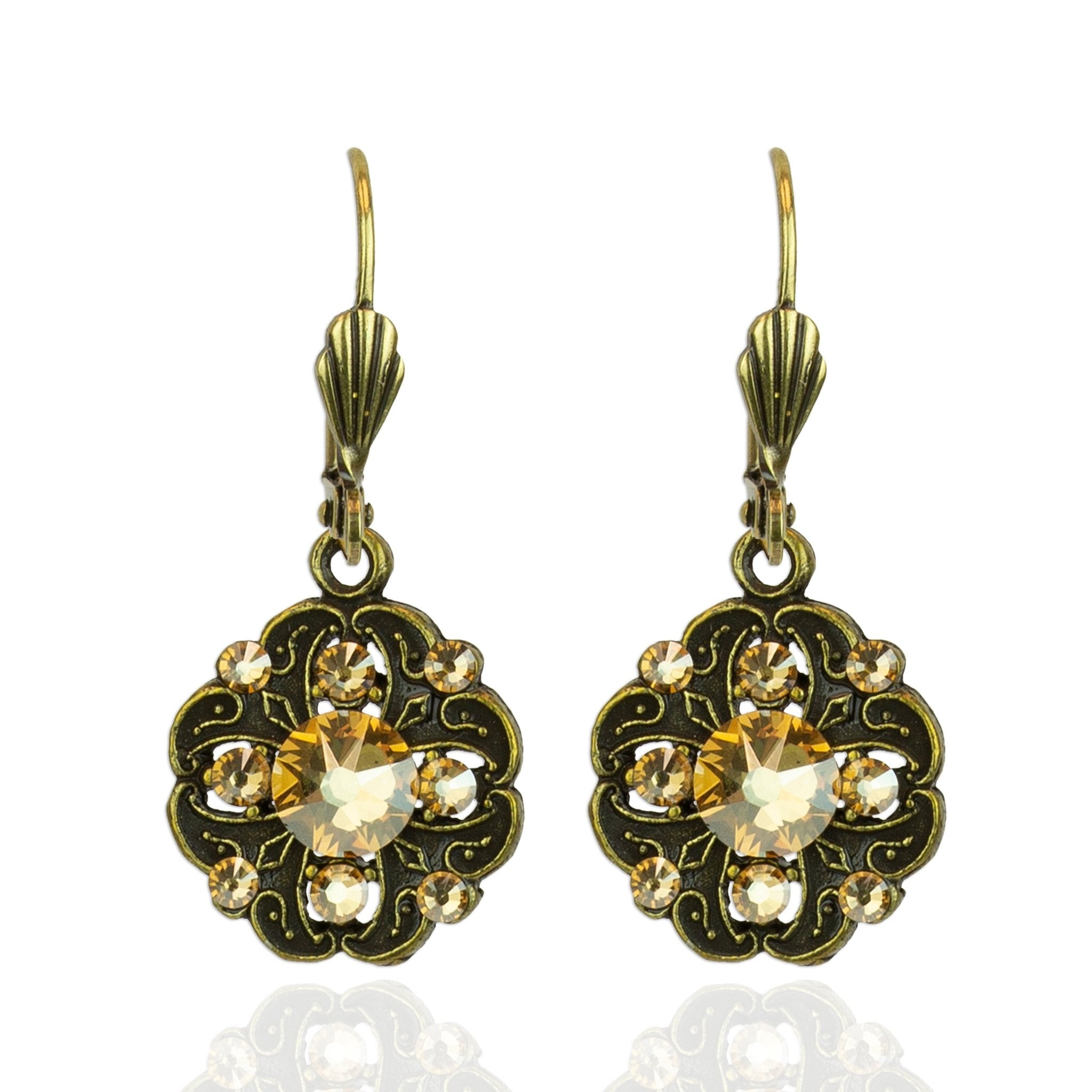 Classic Floral Filigree Goldtone Drop Earrings - DressbarnEarrings
