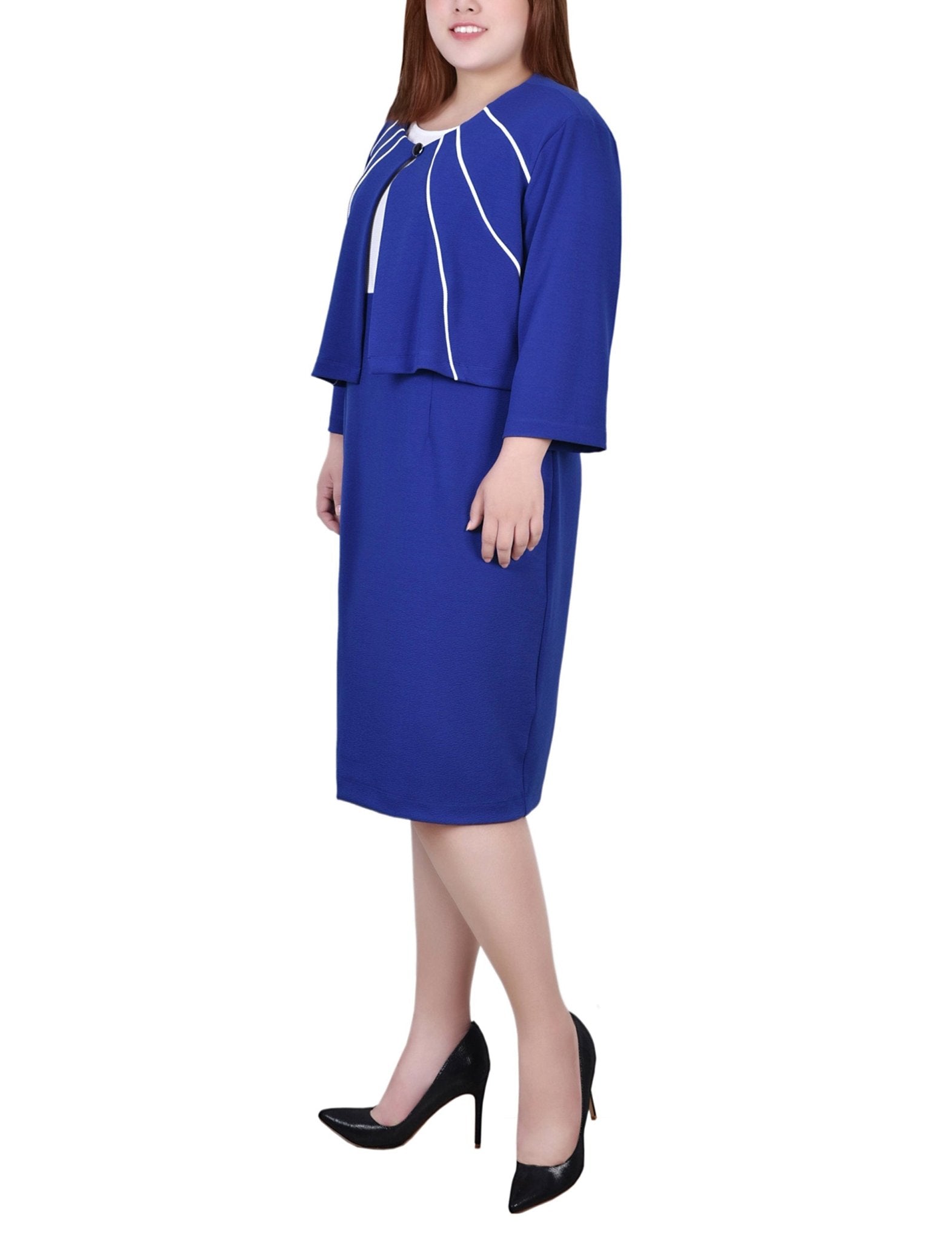 Cobalt 2 Piece Colorblocked Dress Set - Plus Dressbarn Cobalt 2 Piece Colorblocked Dress Set - Plus Dressbarn