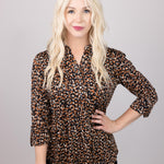 Cocomo Animal Print Popover with Two Patch Pockets - DressbarnClothing