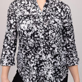 Cocomo Black & White Floral Popover - DressbarnClothing