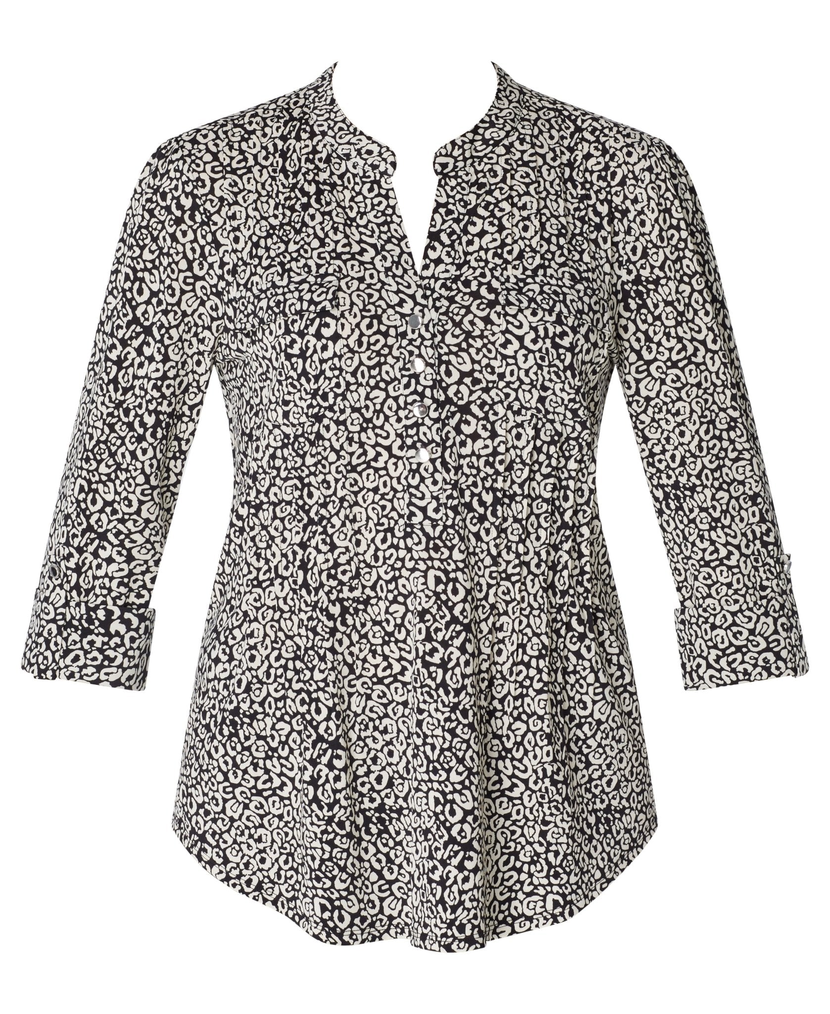 Cocomo Black & White Leopard Dot Print with Pockets - DressbarnBlouses