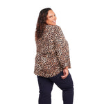 Cocomo Cheetah Print 3/4 Roll Tab Sleeve Popover - Plus - DressbarnClothing