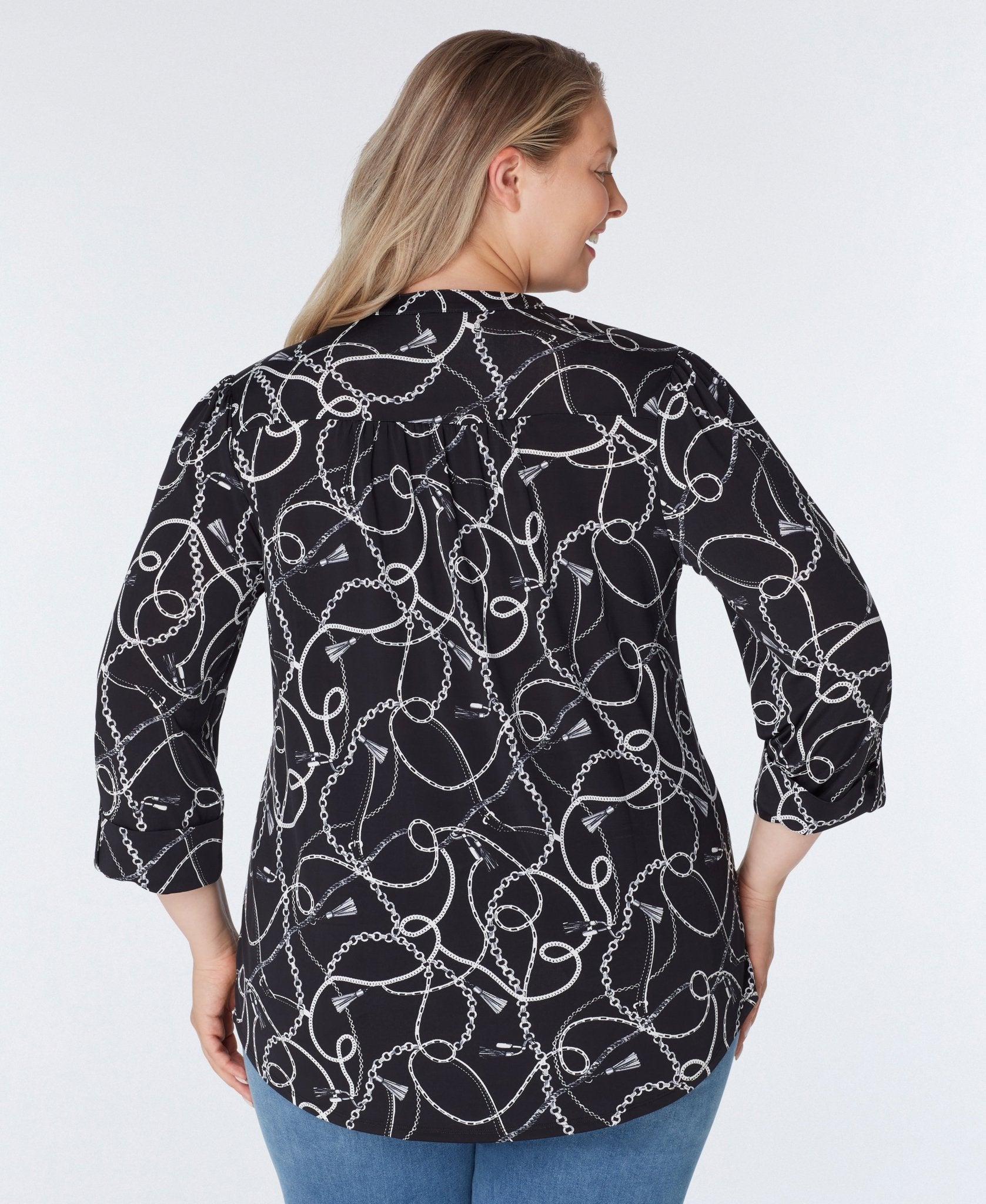 Cocomo Loop Chain Print Popover - Plus - DressbarnClothing
