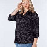 Cocomo Rockabilly Black Polka Dots Popover - Plus - DressbarnShirts & Blouses