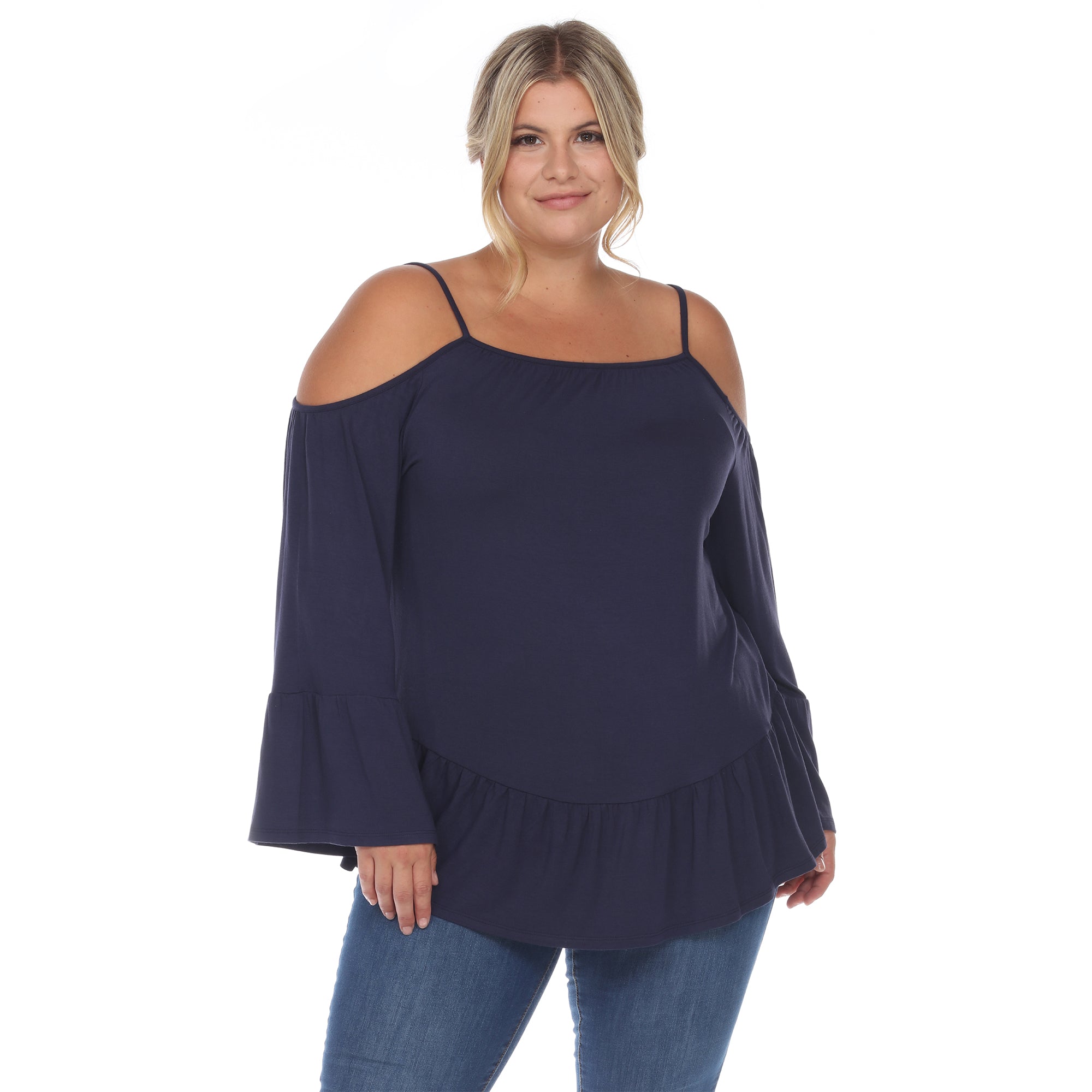 Cold Shoulder Ruffle Sleeve Top - Plus - DressbarnShirts & Blouses