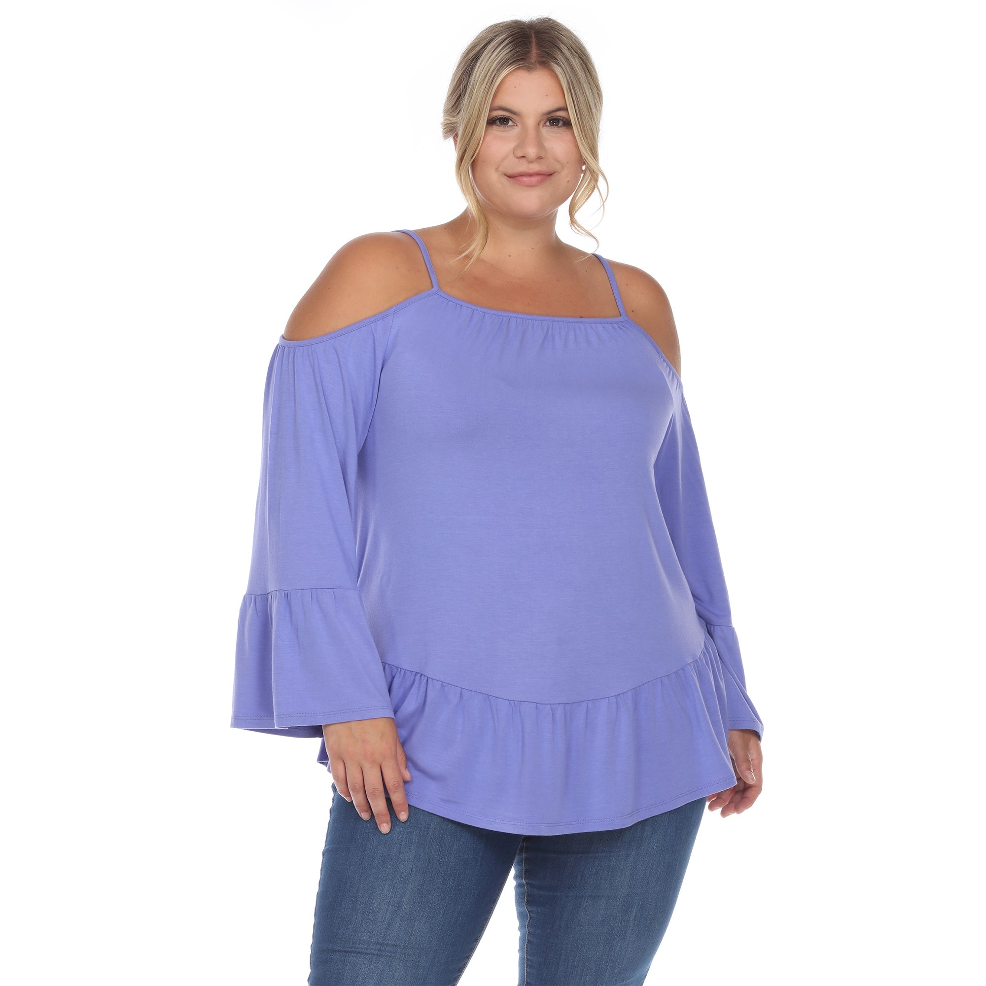 Cold Shoulder Ruffle Sleeve Top - Plus - DressbarnShirts & Blouses