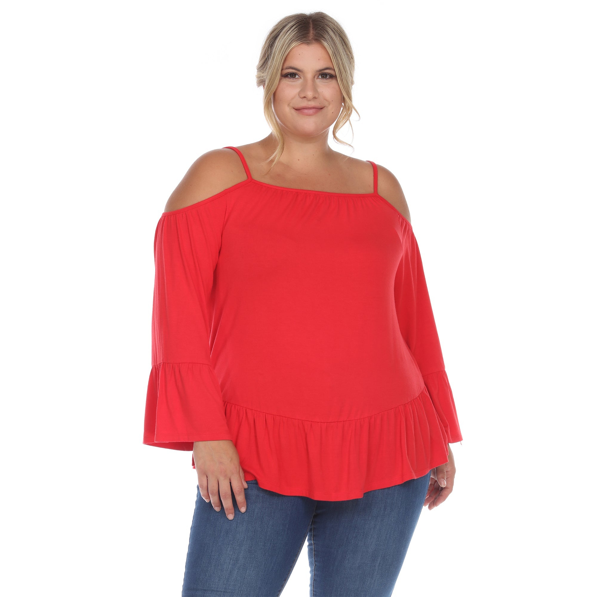 Cold Shoulder Ruffle Sleeve Top - Plus - DressbarnShirts & Blouses