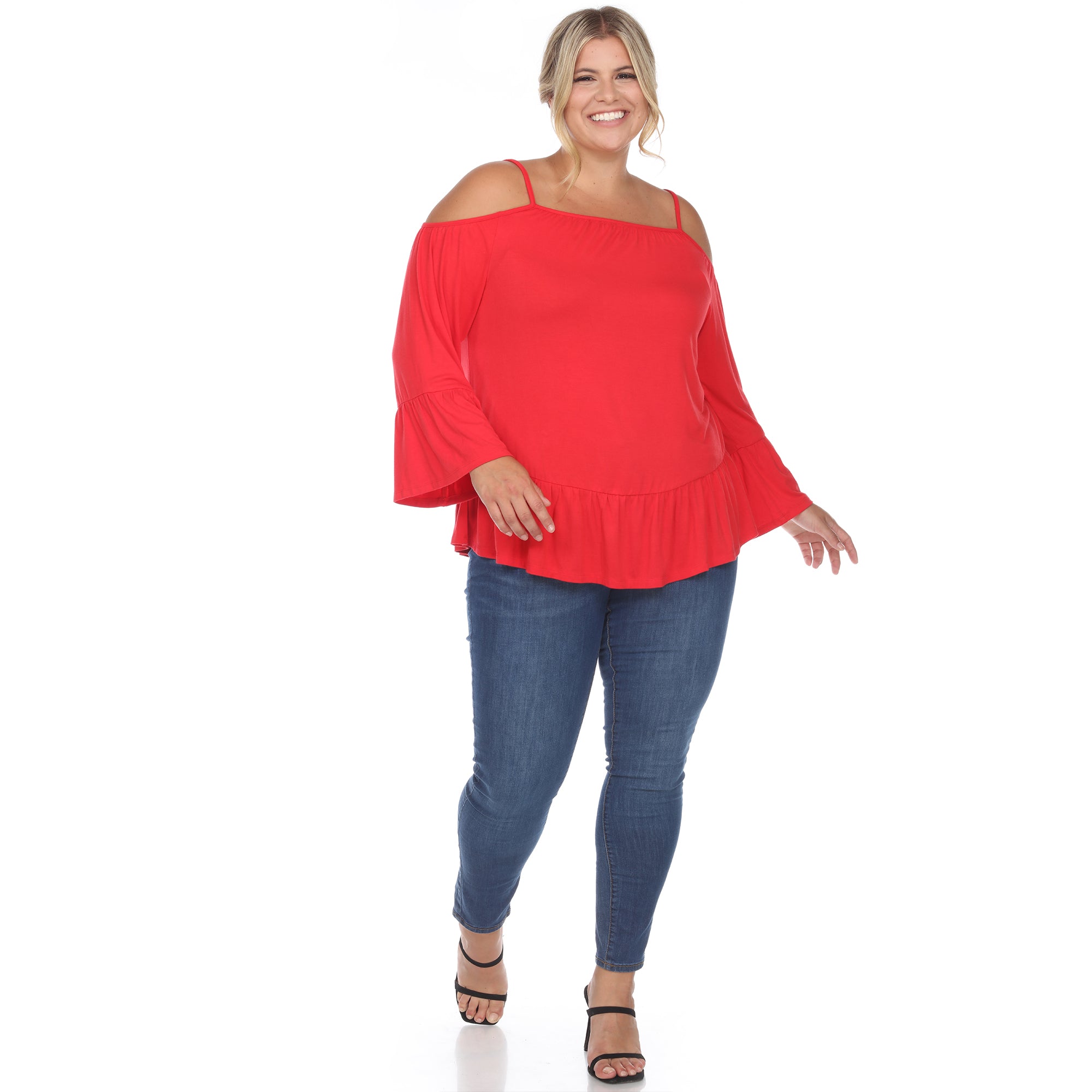 Top Plus Club Cold Shoulder Ruffle Sleeve Top - Plus – Dressbarn