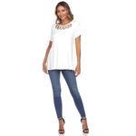 Crisscross Cutout Short Sleeve Top - DressbarnShirts & Blouses