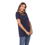 Crisscross Cutout Short Sleeve Top - DressbarnShirts & Blouses