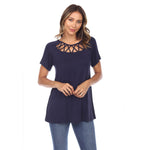 Crisscross Cutout Short Sleeve Top - DressbarnShirts & Blouses