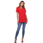 Crisscross Cutout Short Sleeve Top - DressbarnShirts & Blouses