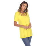 Crisscross Cutout Short Sleeve Top - DressbarnShirts & Blouses