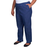 Alfred Dunner Plus Classic All-Around Elastic Waistband Denim Pant Short Length
