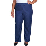 Alfred Dunner Plus Classic All-Around Elastic Waistband Denim Pant Short Length