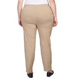 Alfred Dunner Plus Classic Allure Fit Proportioned Pant with Elastic Comfort Waistband Short Length