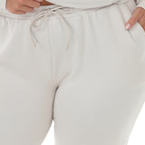 Plus Size Hooded Pullover and Straight-Leg Pants Set