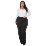 Plus Size Rhinestone Embellished Straight-Leg Pants