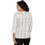 Alfred Dunner Spliced Jacquard Stripe Top