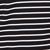 Alfred Dunner Pinstripe Embroidered Sleeve Top with Necklace- Petite