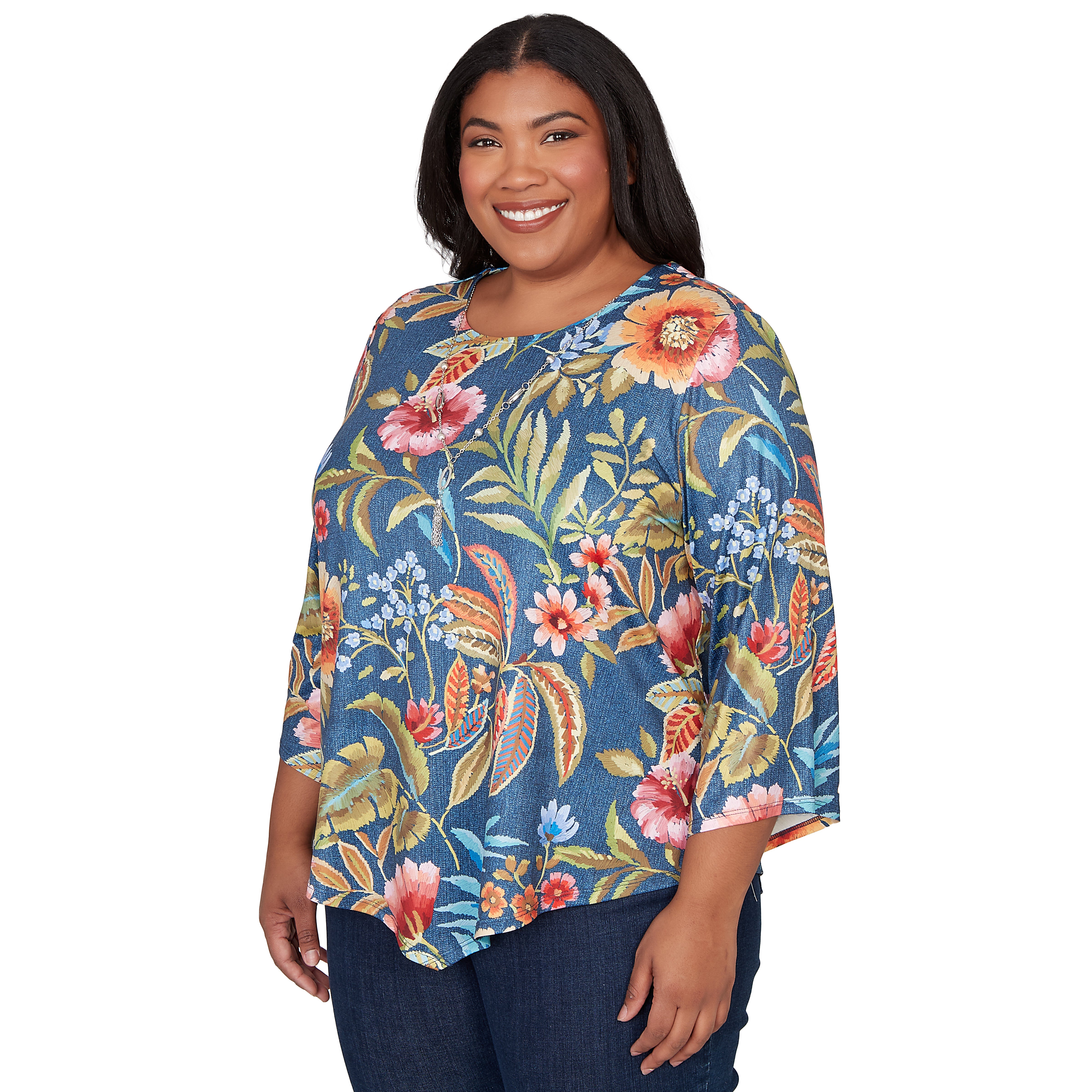 Alfred Dunner Plus Size Garden Party Paisley Floral Border Top - Macy's Alfred Dunner Plus Size Garden Party Paisley Floral Border Top - Macy's