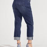 Dark Wash Plus Signature Girlfriend 5 Pocket Denim Jean With Selvedge Cuff Jeans - DressbarnClothing