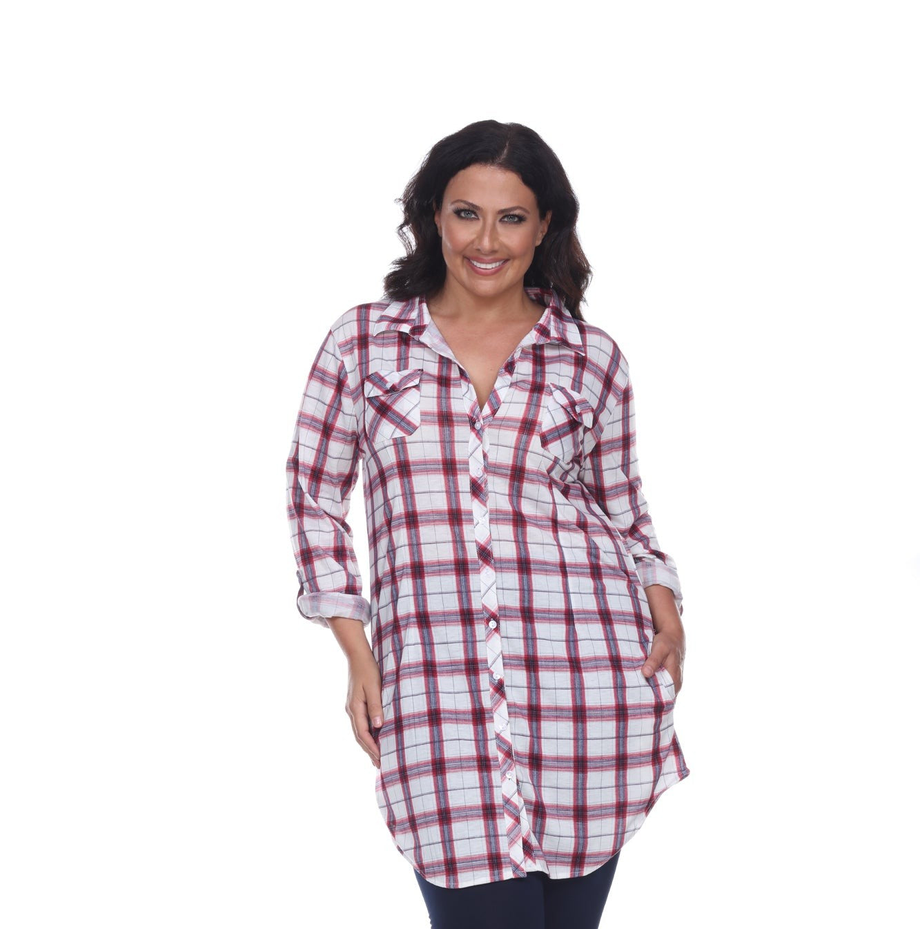 Piper Stretchy Plaid Tunic - Plus