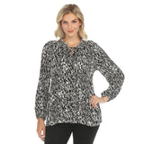 Women's Printed Peasant Blouse