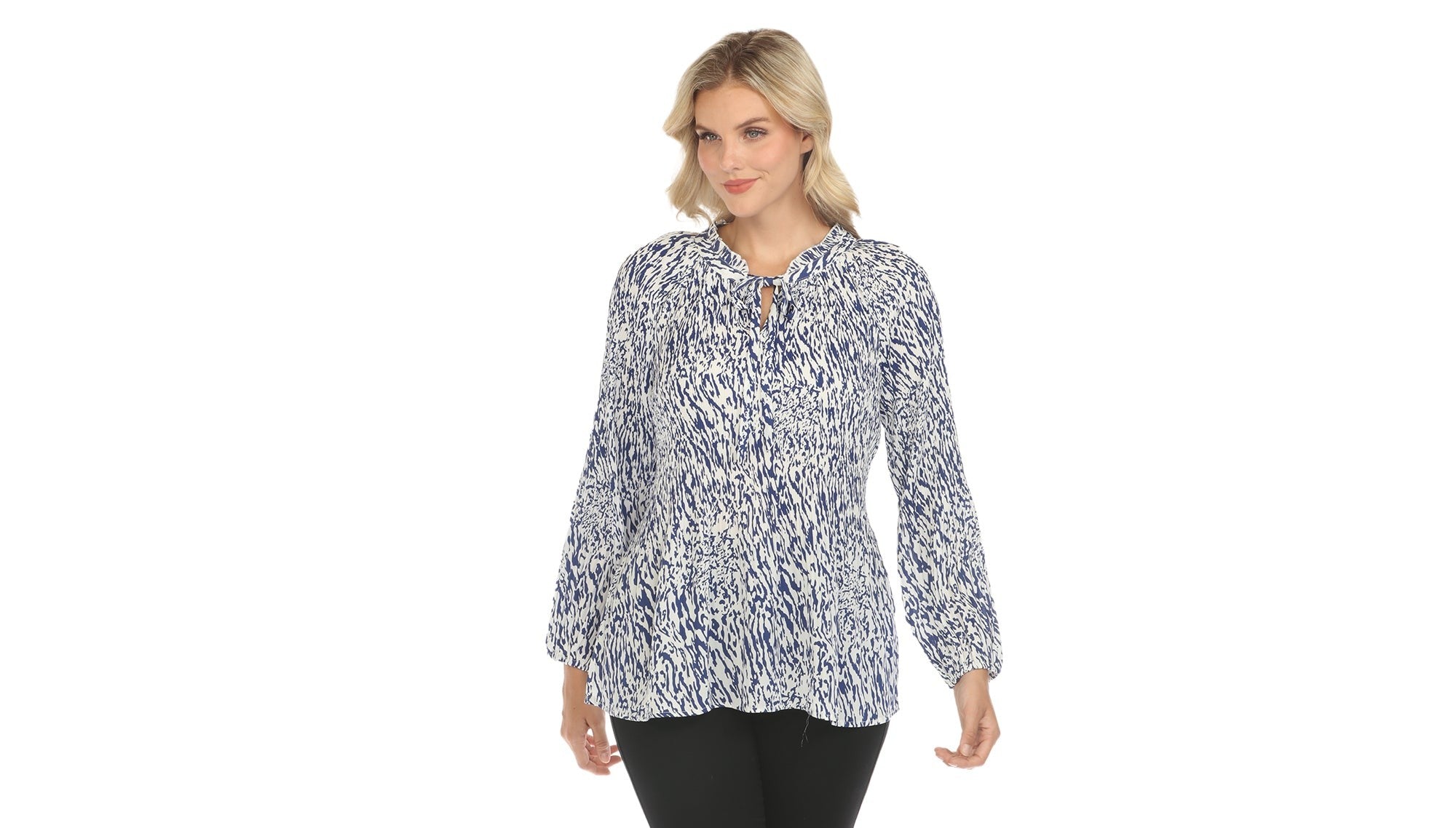Women's Printed Peasant Blouse