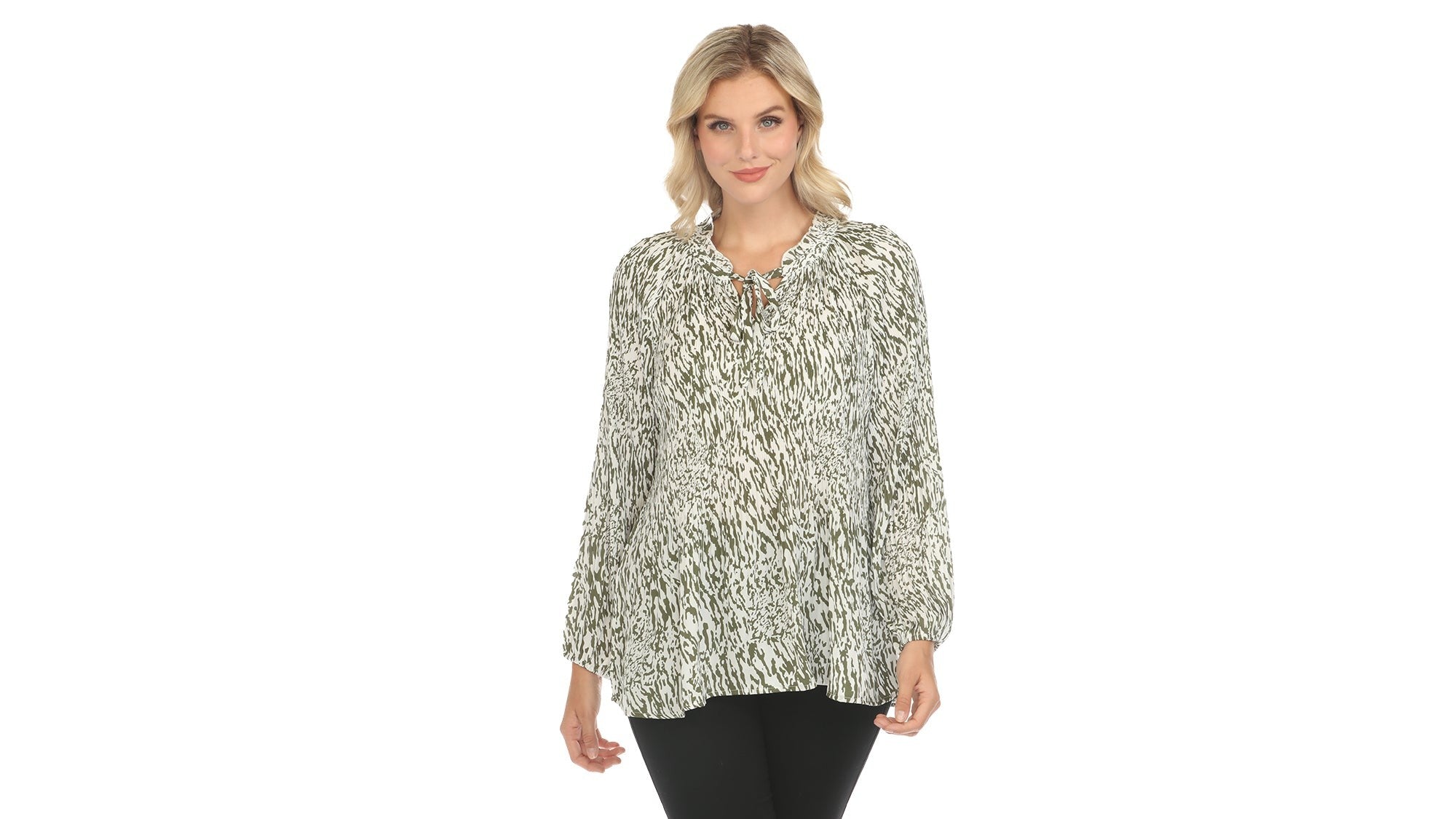 Women's Printed Peasant Blouse