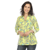 Women's Paisley Button Front Tunic Top