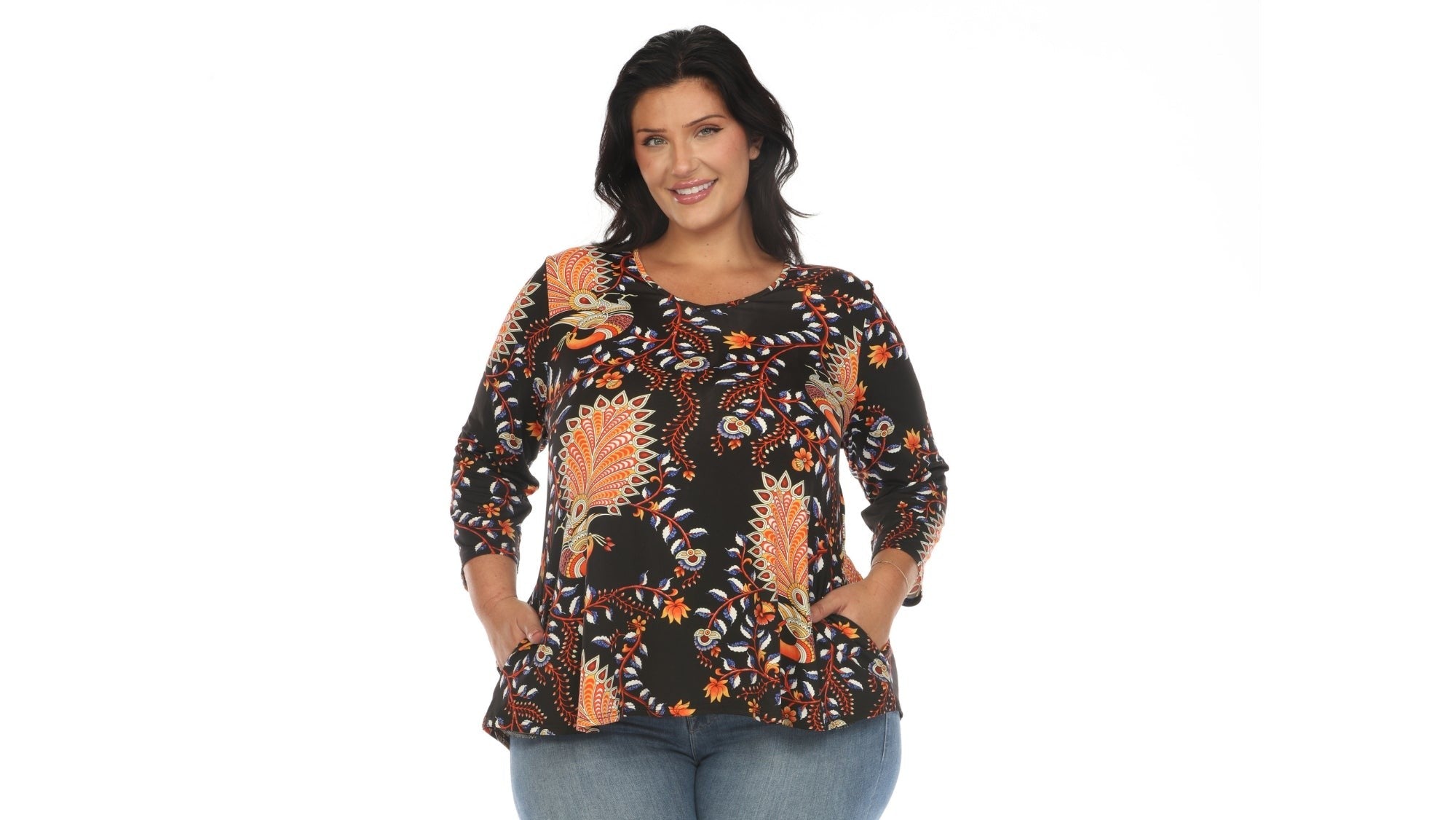 Vibrant Boho Swing Top - Plus