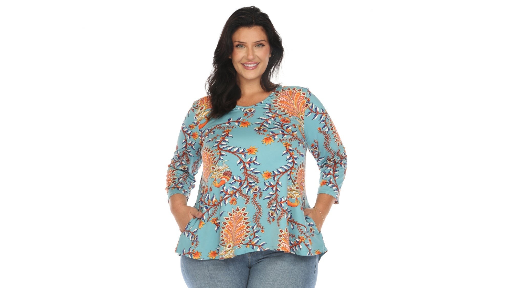 Vibrant Boho Swing Top - Plus