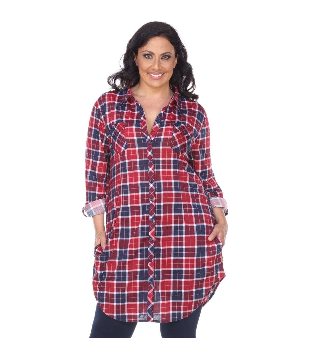 Piper Stretchy Plaid Tunic - Plus