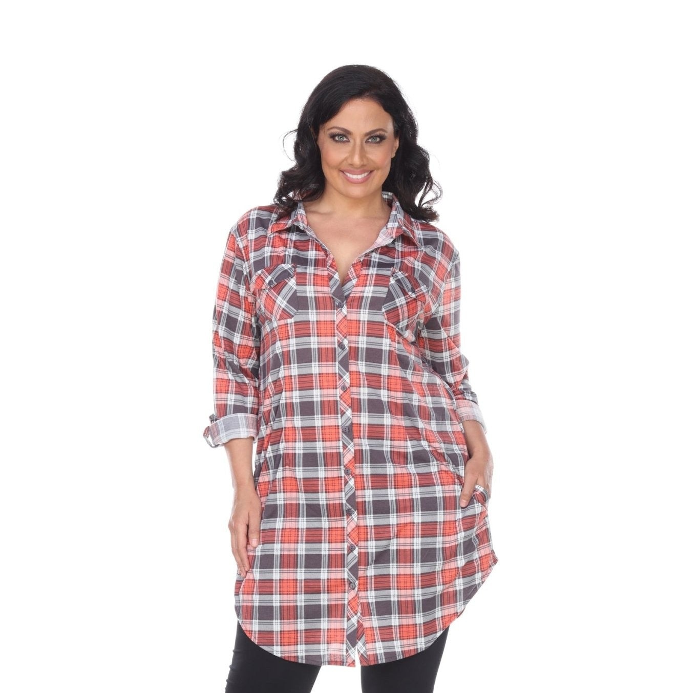 Piper Stretchy Plaid Tunic - Plus