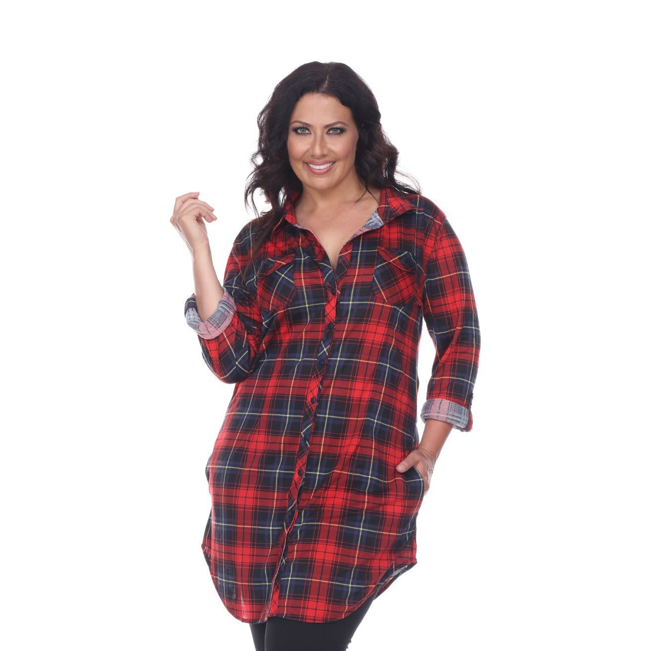 Piper Stretchy Plaid Tunic - Plus