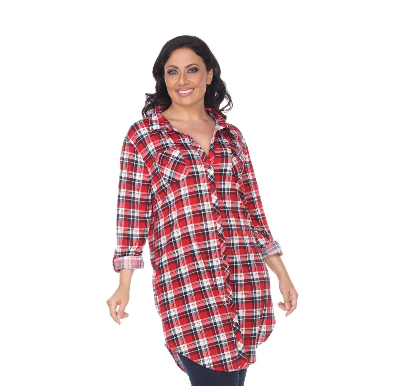 Piper Stretchy Plaid Tunic - Plus