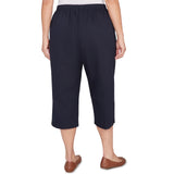 Alfred Dunner Solid Twill Button Hem Capri Pant - Plus