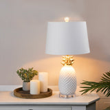 Pier-1-Pineapple-White-&-Gold-Ceramic-Table-Lamp-22''-Lighting