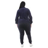Plus Size Velour Zip-Front Jacket & Jogger Pants Set