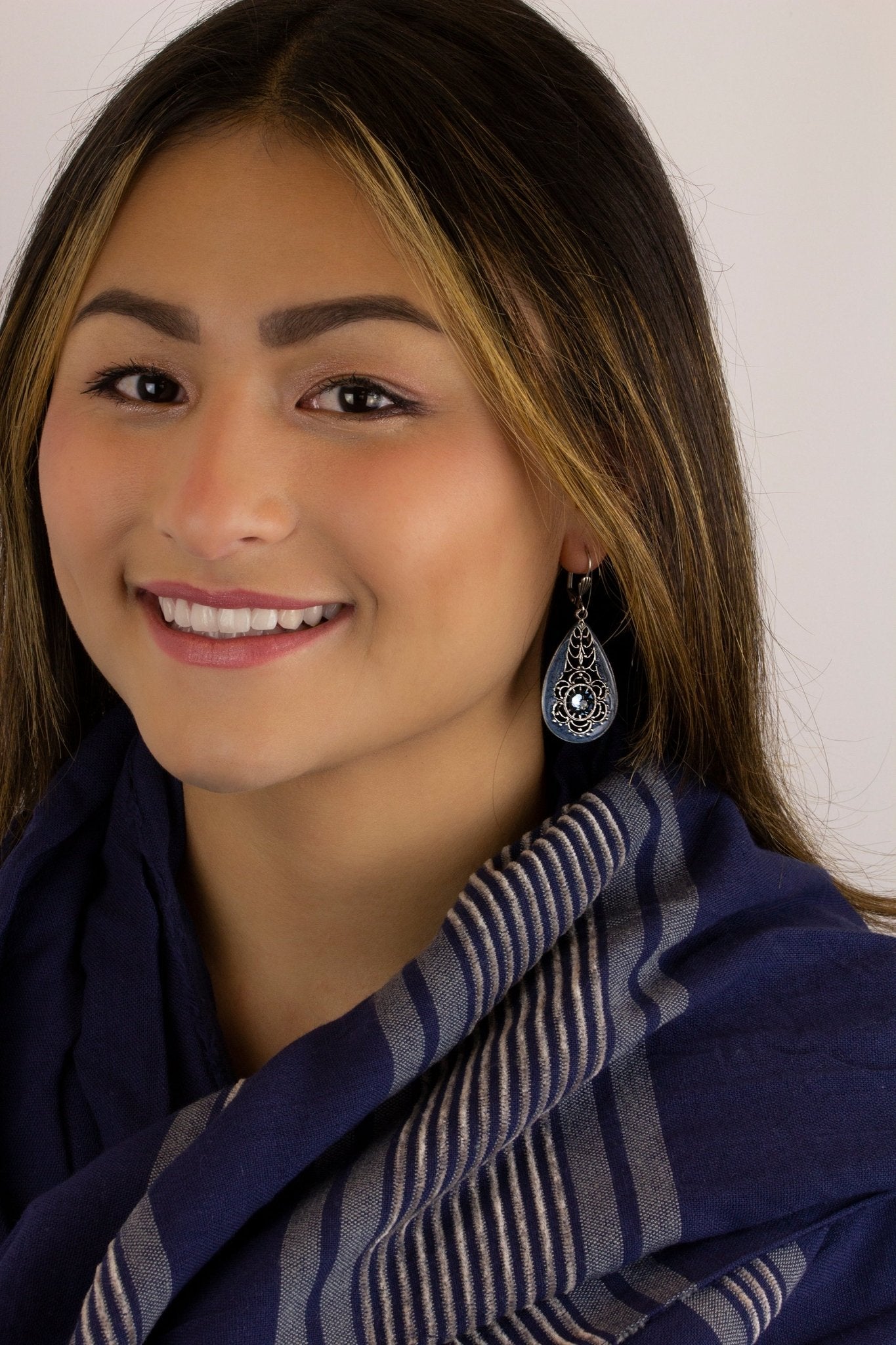 Denim Crystal Bell Drop Earrings Dressbarn